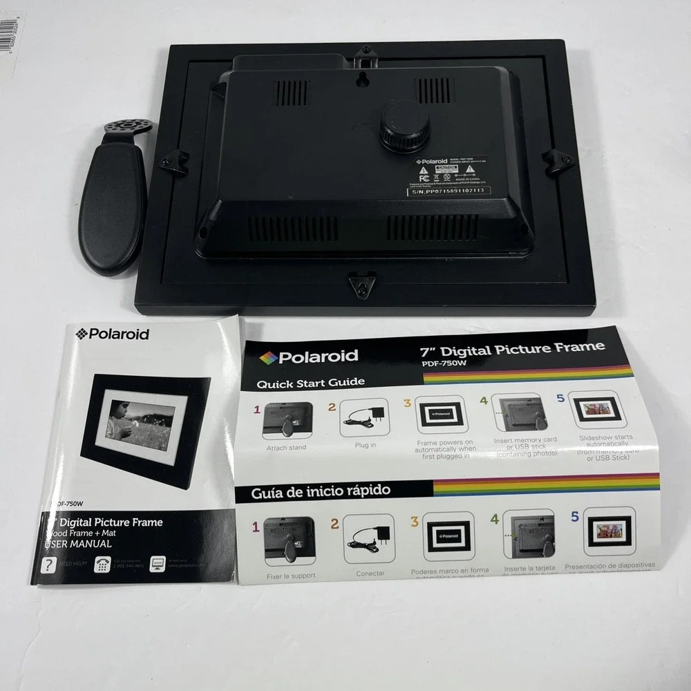 Polaroid Hi Res Digital Picture Frame Wood With Mat PDF-750W Pre-Owned Nice